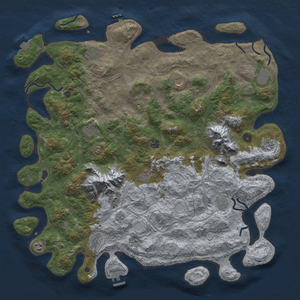 Rust Map: Procedural Map, Size: 5000, Seed: 20060, 19 Monuments