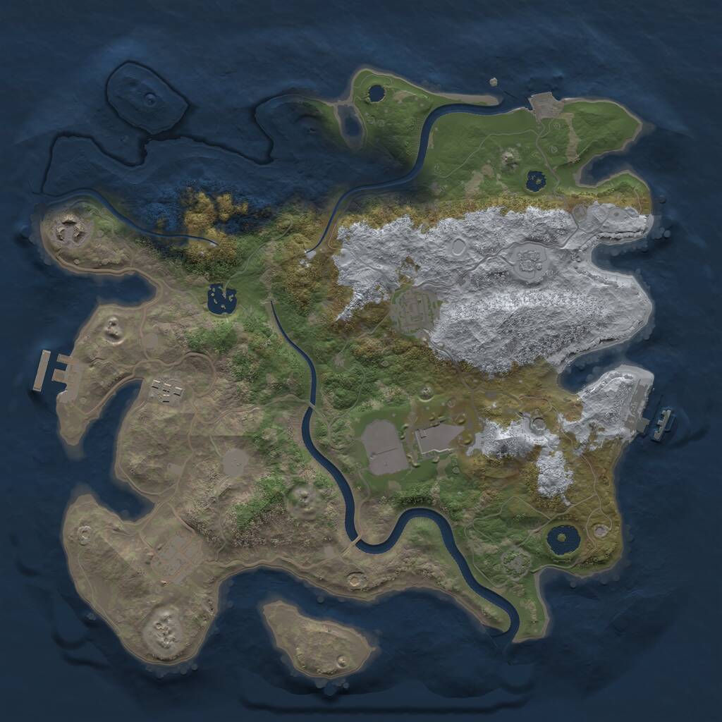 Rust Map: Procedural Map, Size: 3500, Seed: 1614497716, 12 Monuments