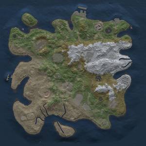 Thumbnail Rust Map: Procedural Map, Size: 3500, Seed: 1614497716, 17 Monuments