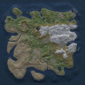 Thumbnail Rust Map: Procedural Map, Size: 3500, Seed: 1614497716, 14 Monuments