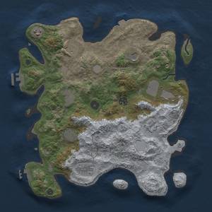 Thumbnail Rust Map: Procedural Map, Size: 3600, Seed: 44308837, 17 Monuments