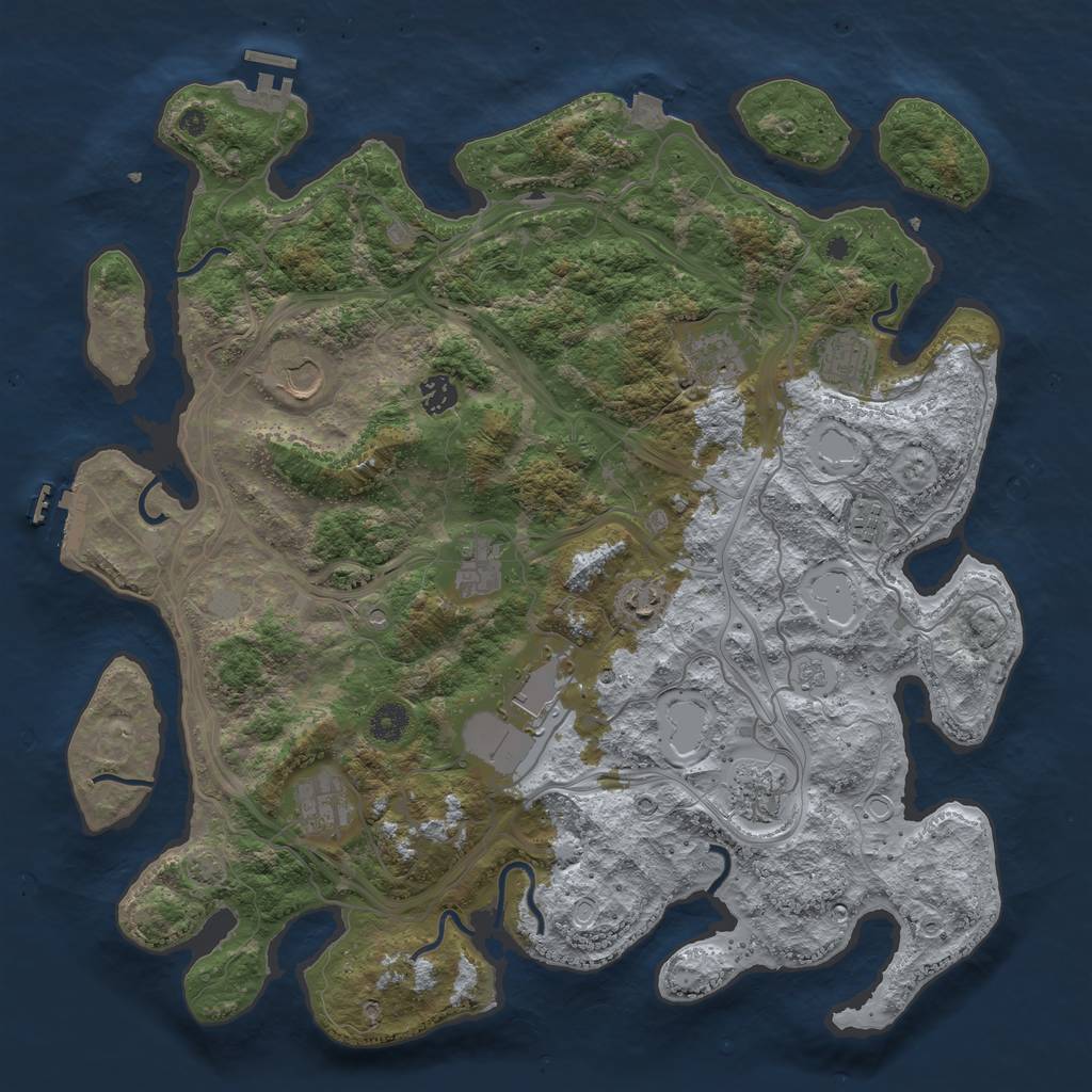 Rust Map: Procedural Map, Size: 4250, Seed: 361329154, 18 Monuments