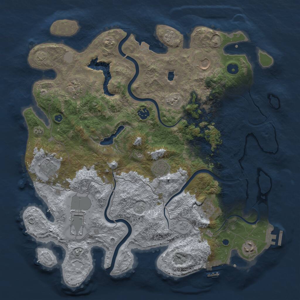 Rust Map: Procedural Map, Size: 4000, Seed: 1295313793, 15 Monuments