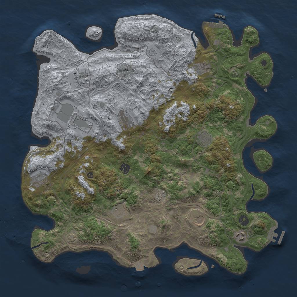 Rust Map: Procedural Map, Size: 4300, Seed: 40624, 19 Monuments