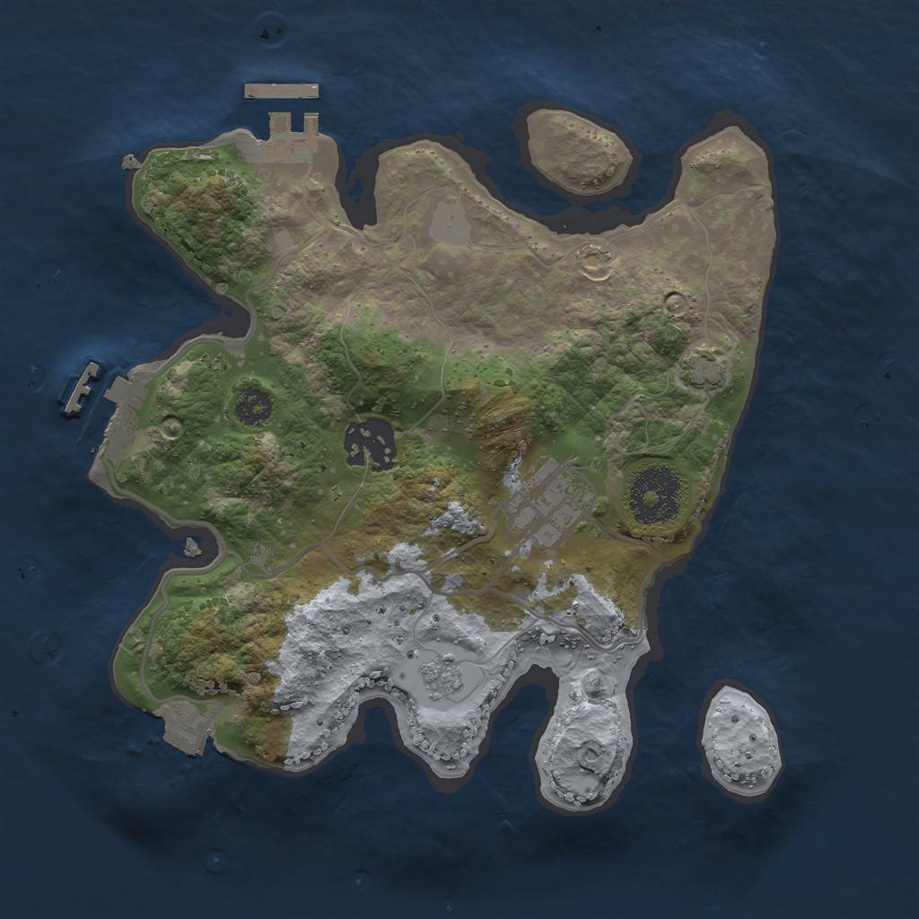 Rust Map: Procedural Map, Size: 2500, Seed: 824450462, 9 Monuments