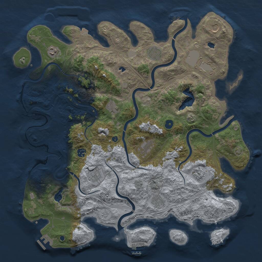 Rust Map: Procedural Map, Size: 4500, Seed: 1796513114, 17 Monuments