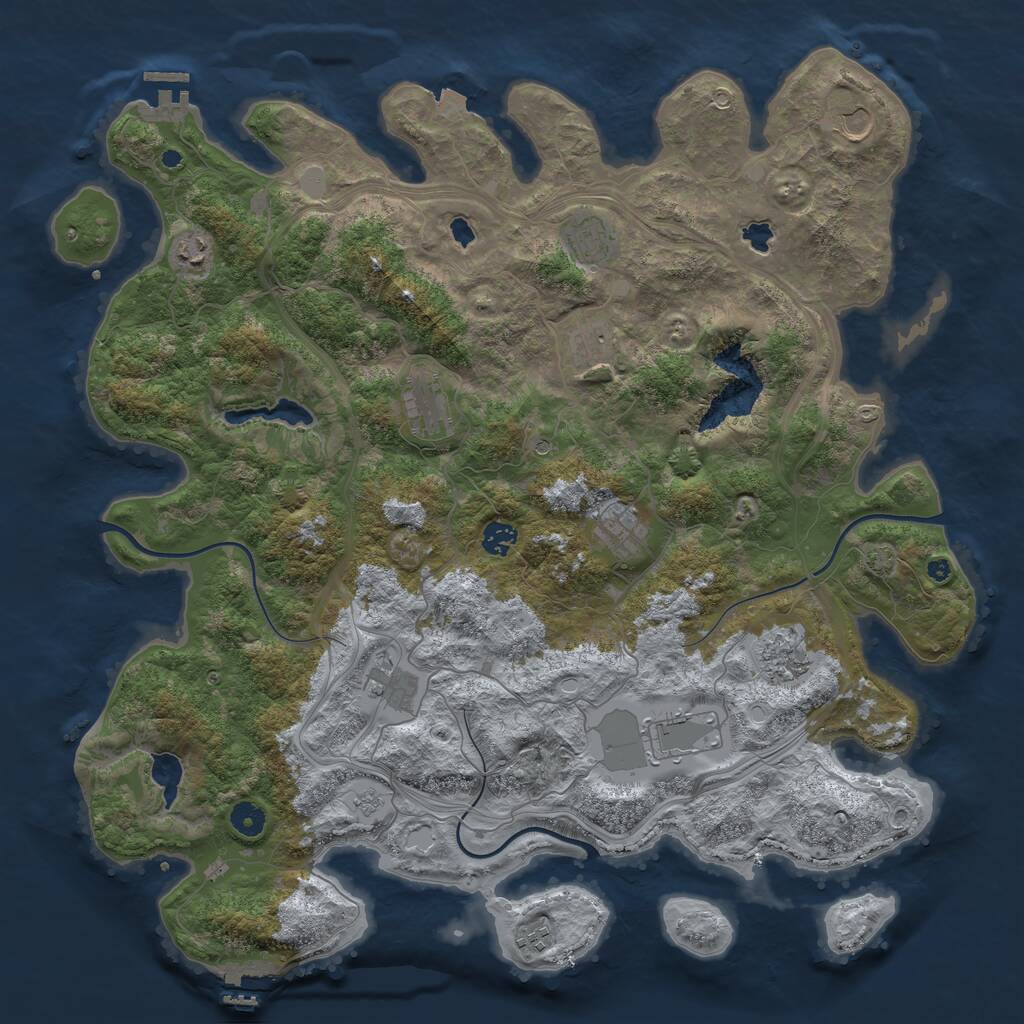 Rust Map: Procedural Map, Size: 4500, Seed: 1796513114, 17 Monuments