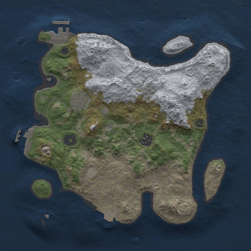 Rust Map: Procedural Map, Size: 3000, Seed: 551414170, 11 Monuments