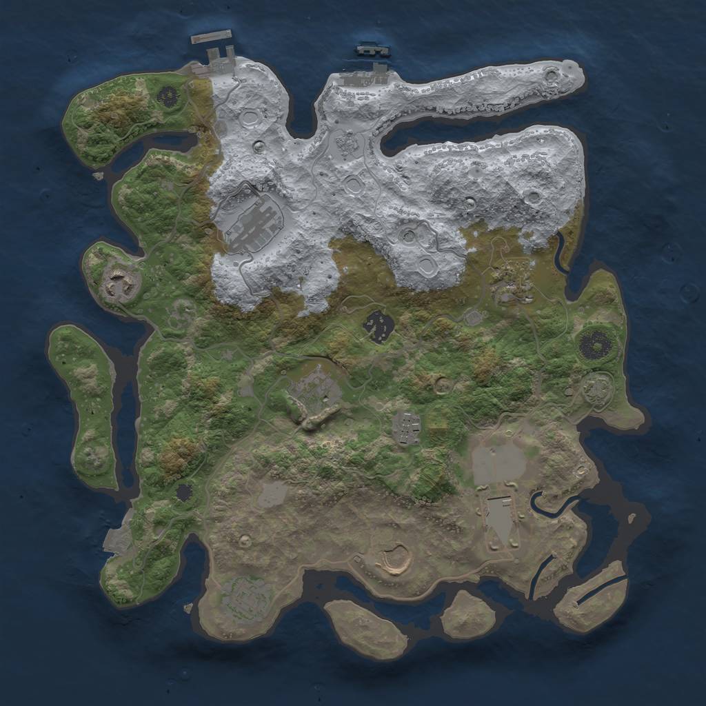 Rust Map: Procedural Map, Size: 3500, Seed: 1567963312, 17 Monuments