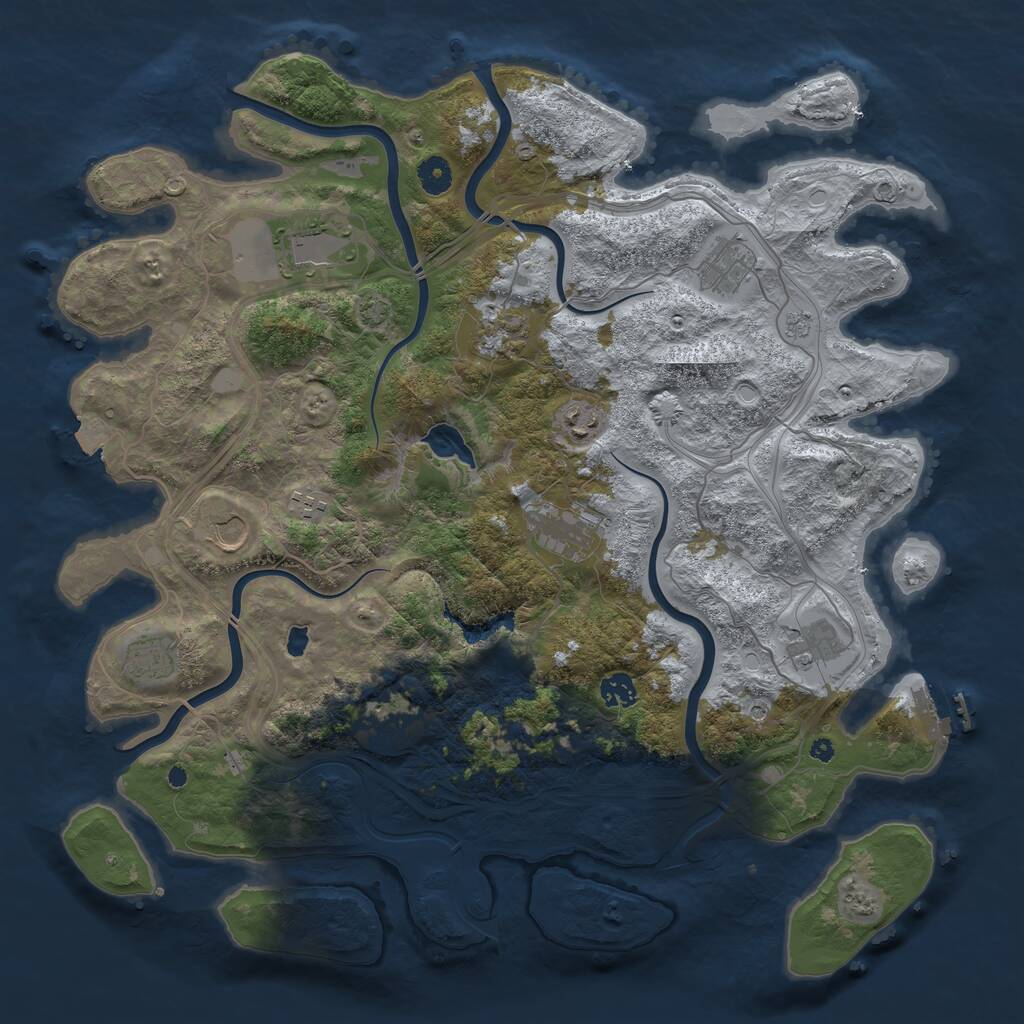 Rust Map: Procedural Map, Size: 4300, Seed: 1294030528, 16 Monuments