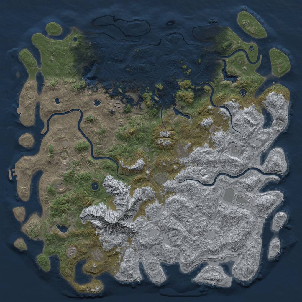 Rust Map: Procedural Map, Size: 6000, Seed: 1738, 17 Monuments