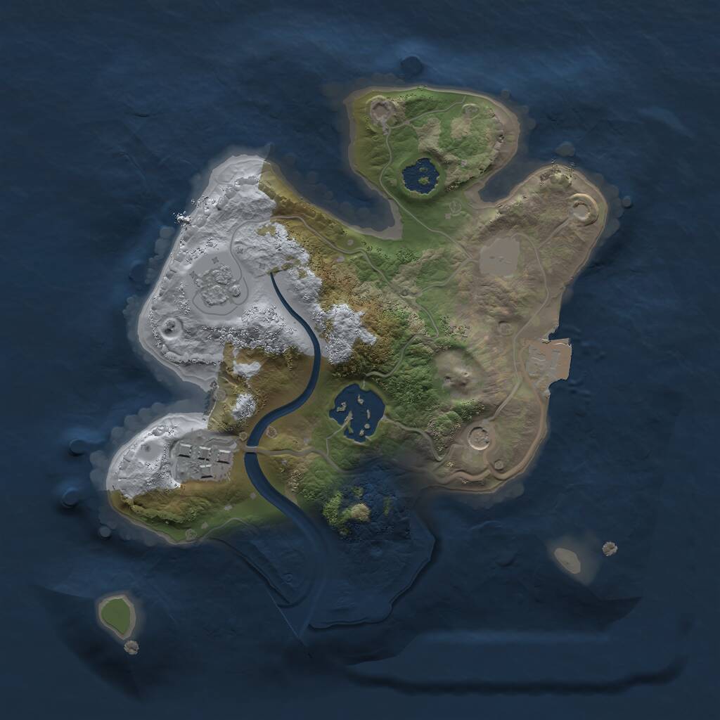Rust Map: Procedural Map, Size: 2060, Seed: 887258832, 5 Monuments