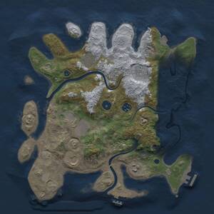 Thumbnail Rust Map: Procedural Map, Size: 3500, Seed: 1347476743, 13 Monuments