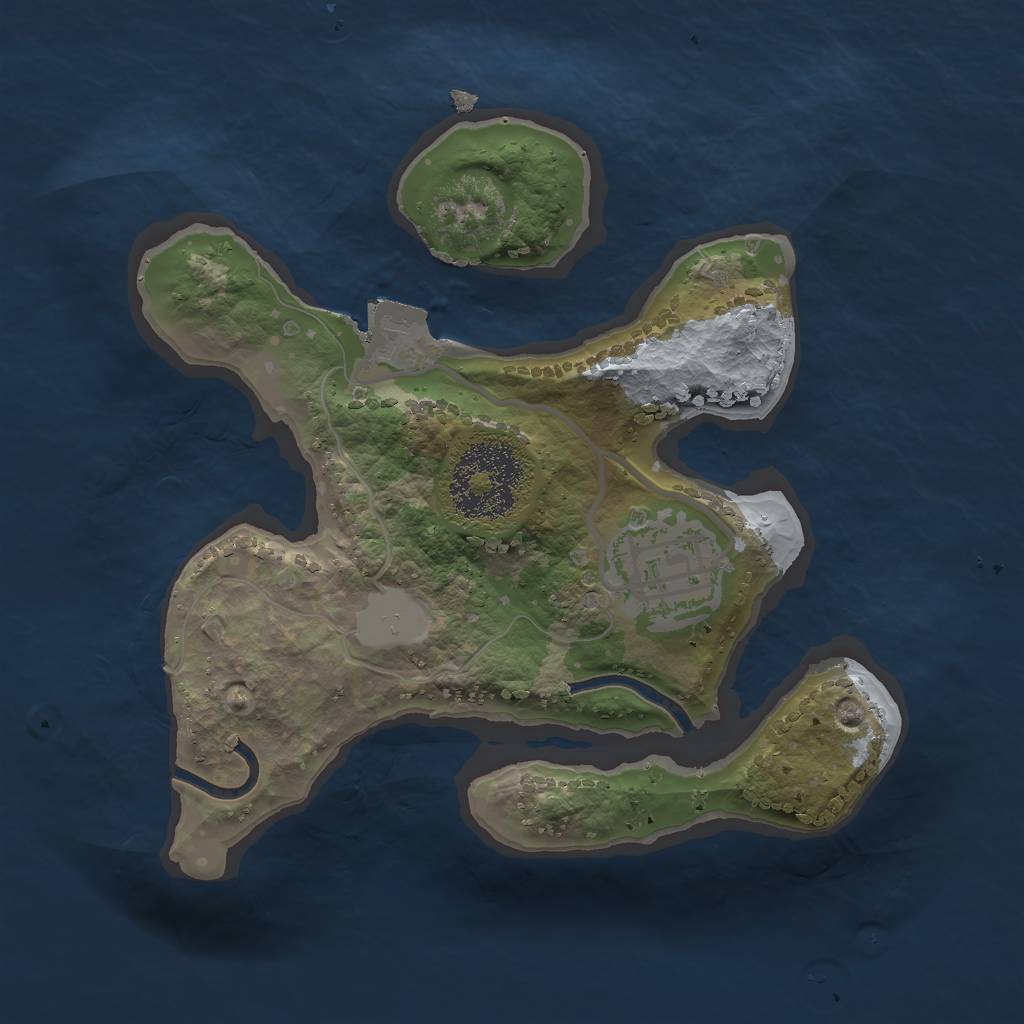 Rust Map: Procedural Map, Size: 2000, Seed: 10219474, 4 Monuments