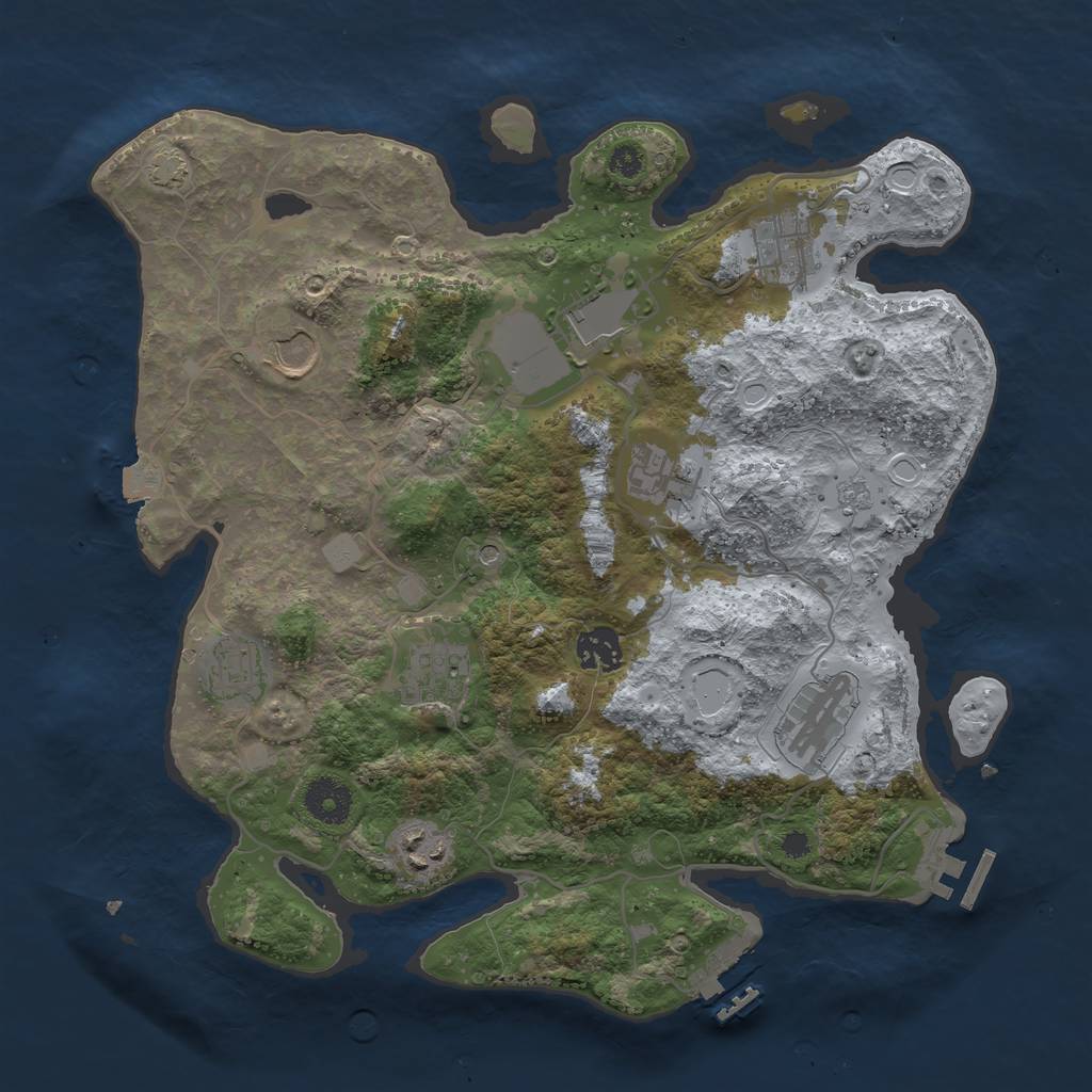 Rust Map: Procedural Map, Size: 3500, Seed: 6969669, 17 Monuments