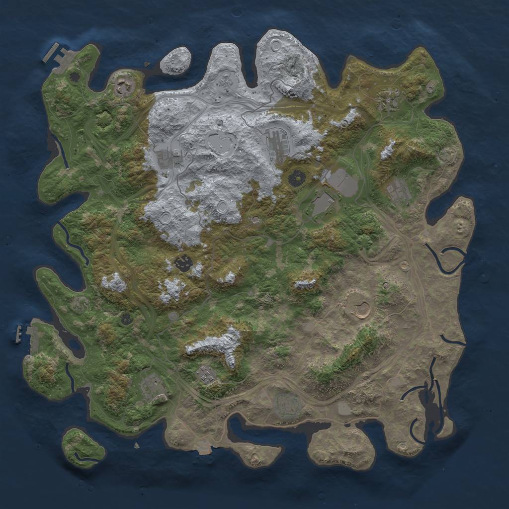 Rust Map: Procedural Map, Size: 4500, Seed: 971643584, 19 Monuments