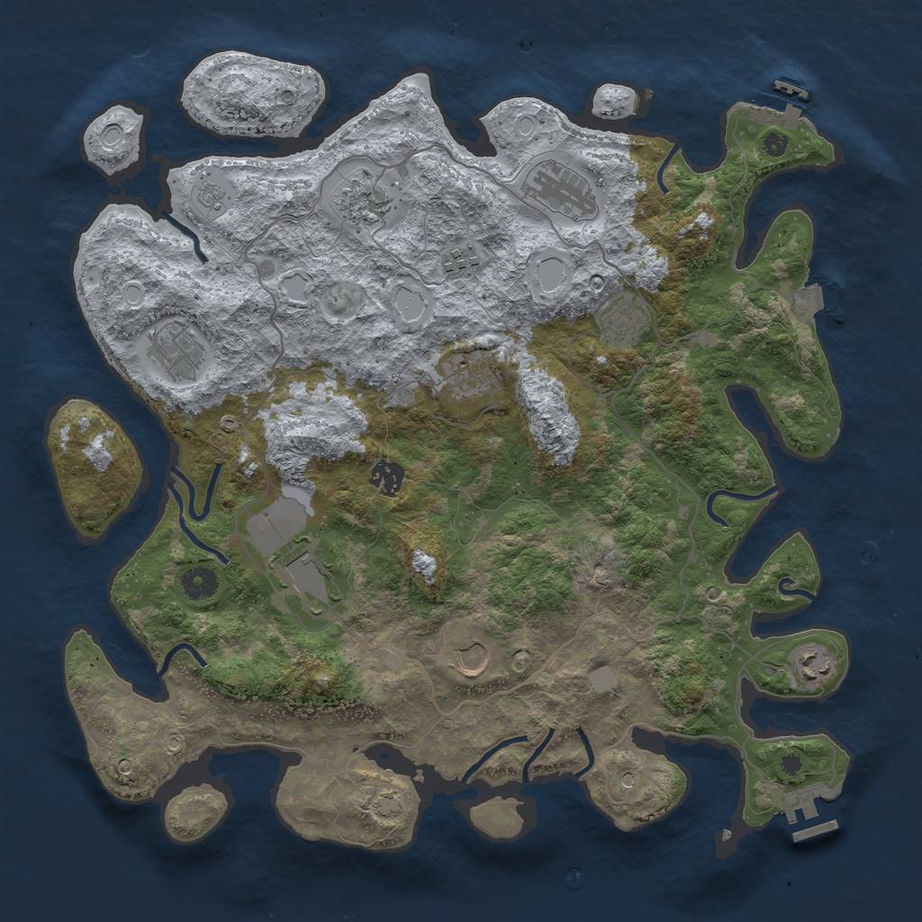 Rust Map: Procedural Map, Size: 4000, Seed: 6544198, 18 Monuments