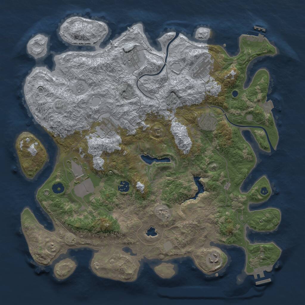 Rust Map: Procedural Map, Size: 4000, Seed: 6544198, 13 Monuments
