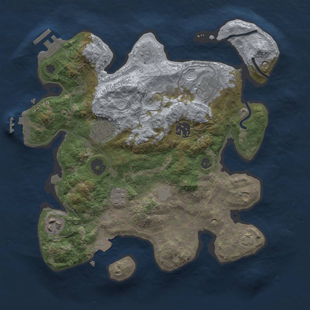 Rust Map: Procedural Map, Size: 3000, Seed: 491311000, 13 Monuments