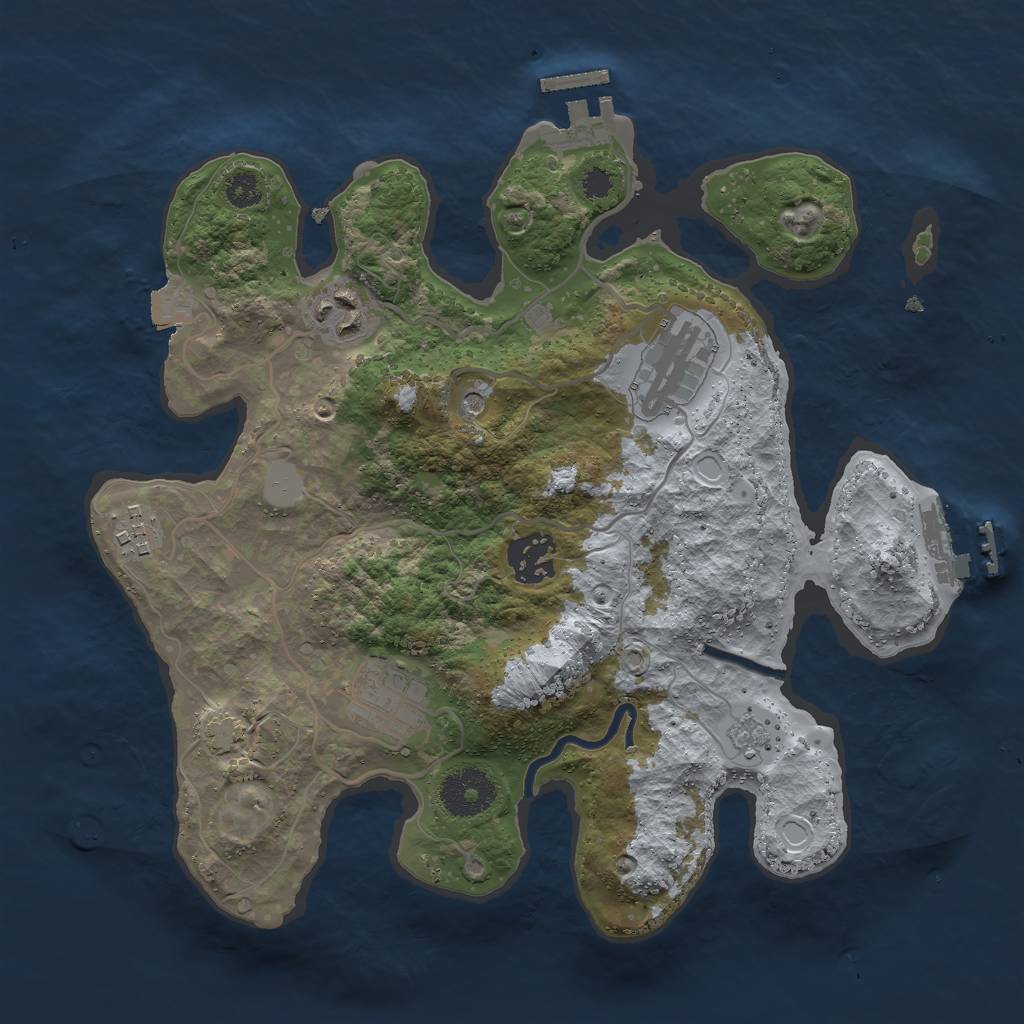 Rust Map: Procedural Map, Size: 3000, Seed: 1495858156, 13 Monuments