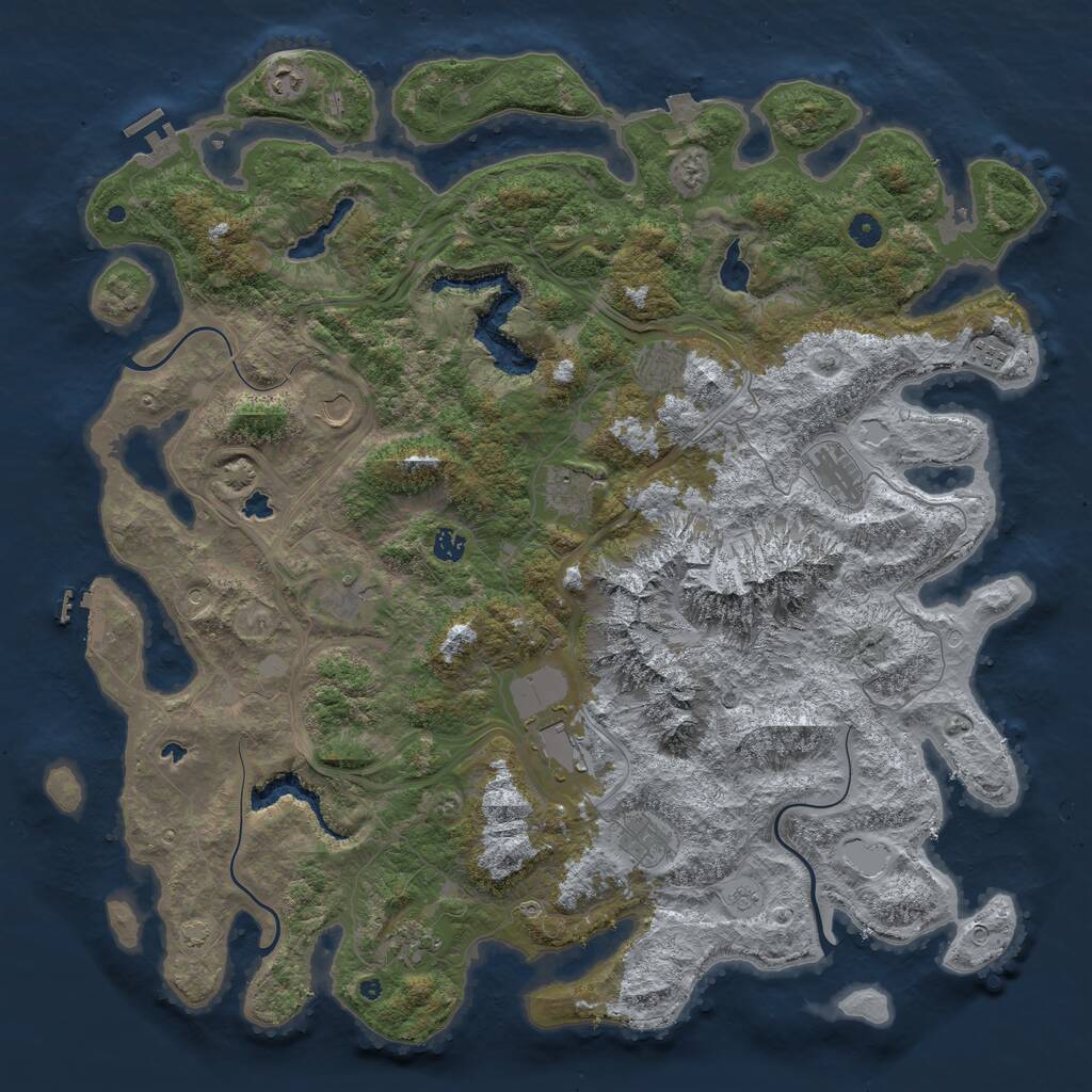 Rust Map: Procedural Map, Size: 5000, Seed: 559995163, 17 Monuments