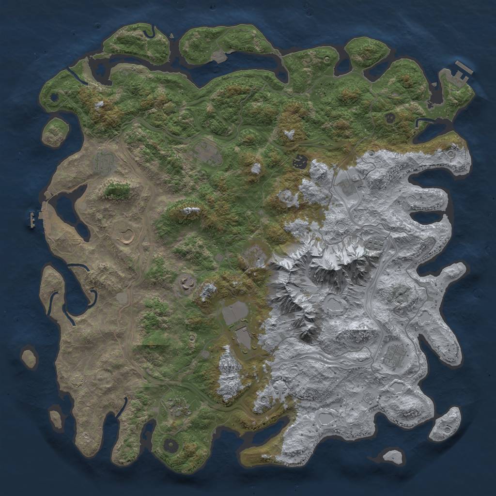 Rust Map: Procedural Map, Size: 5000, Seed: 559995163, 19 Monuments