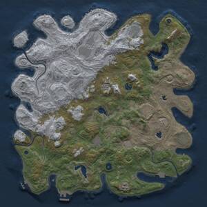 Thumbnail Rust Map: Procedural Map, Size: 4500, Seed: 496181234, 16 Monuments