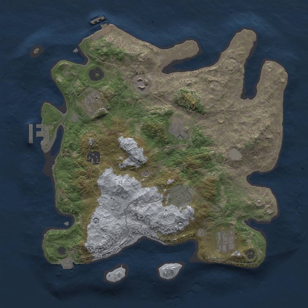 Rust Map: Procedural Map, Size: 3300, Seed: 41126788, 14 Monuments