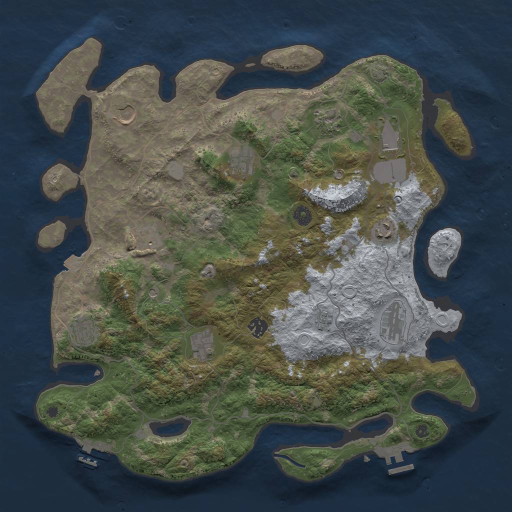 Rust Map: Procedural Map, Size: 4000, Seed: 163311124, 18 Monuments