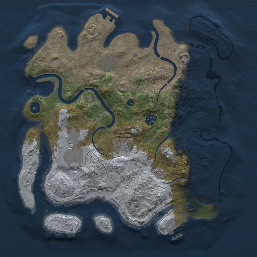 Rust Map: Procedural Map, Size: 3500, Seed: 1787215432, 11 Monuments
