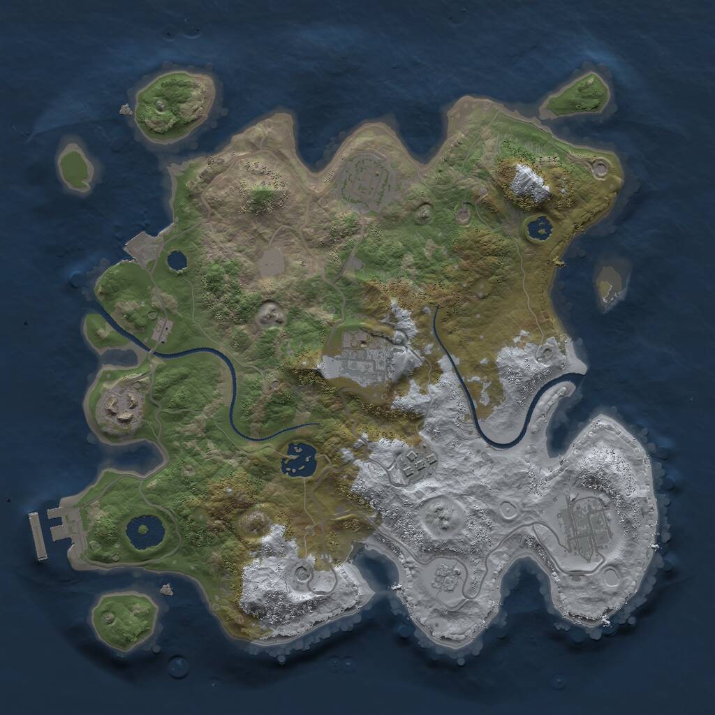 Rust Map: Procedural Map, Size: 3000, Seed: 723683758, 10 Monuments