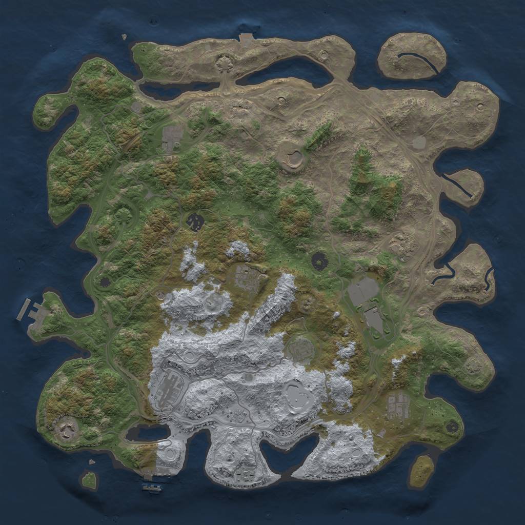 Rust Map: Procedural Map, Size: 4500, Seed: 1371494696, 19 Monuments