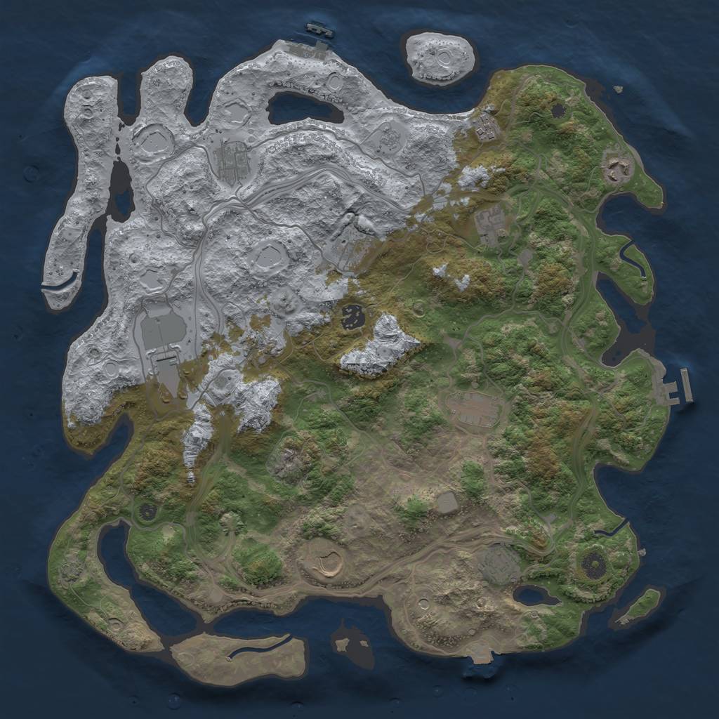 Rust Map: Procedural Map, Size: 4250, Seed: 658752317, 19 Monuments