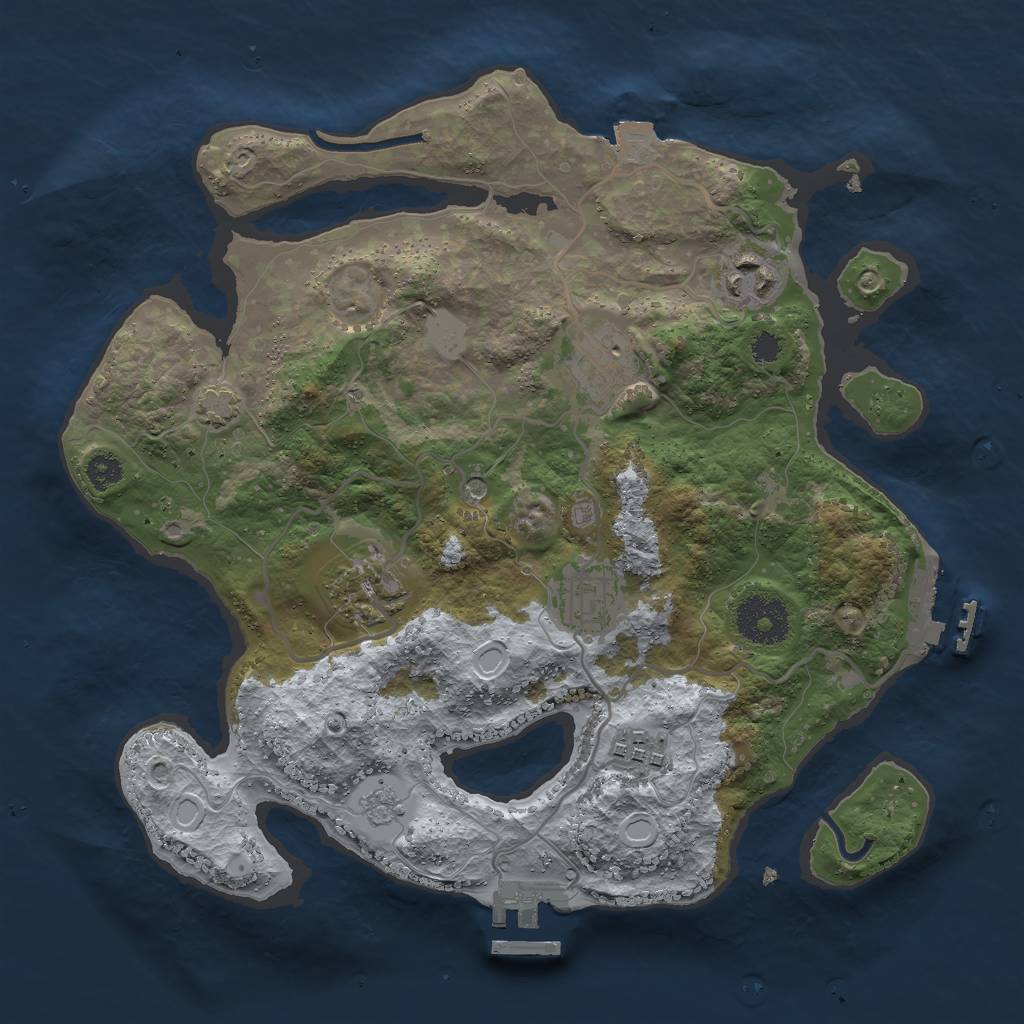 Rust Map: Procedural Map, Size: 3000, Seed: 1353146231, 13 Monuments