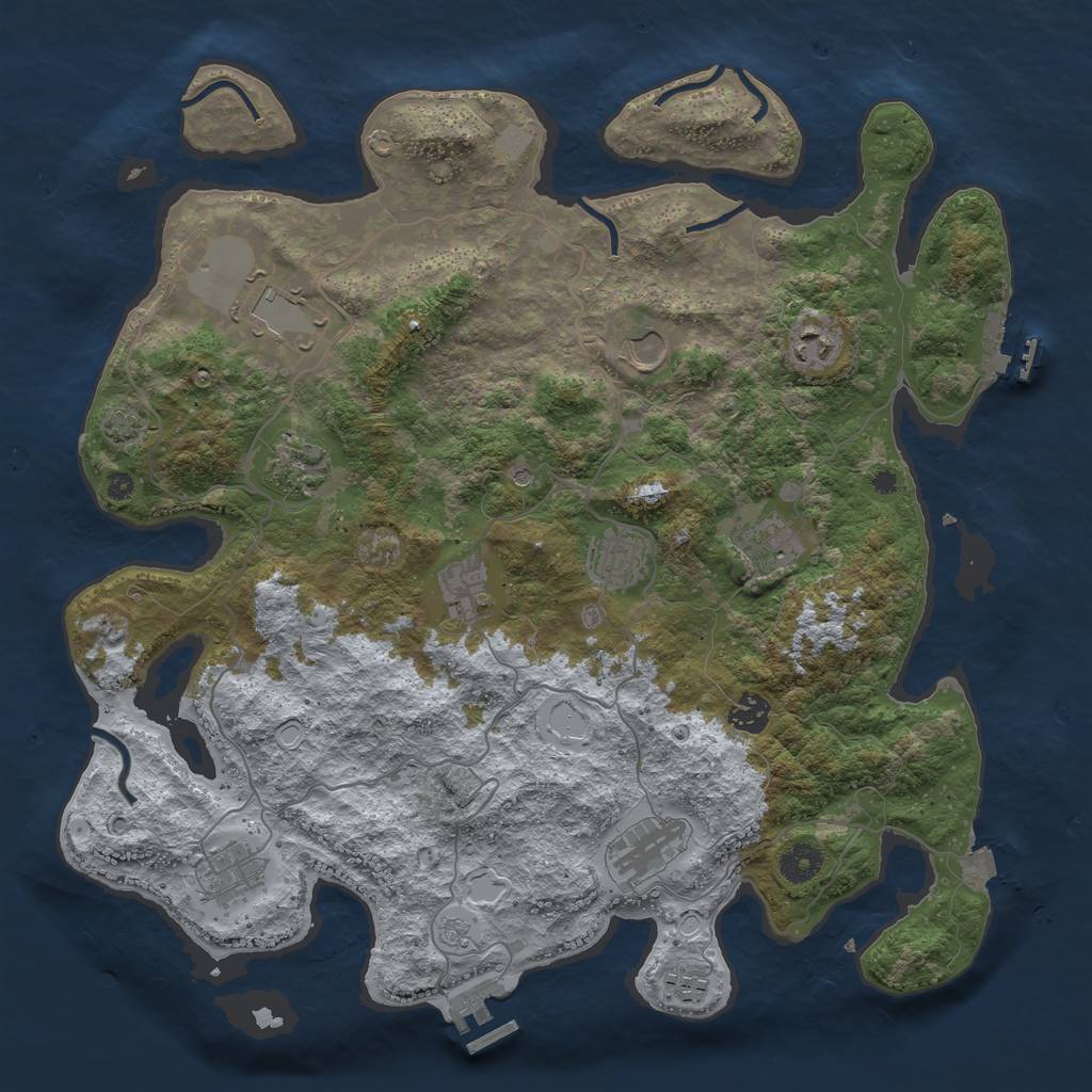 Rust Map: Procedural Map, Size: 4000, Seed: 4559, 19 Monuments