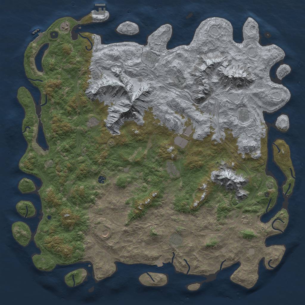 Rust Map: Procedural Map, Size: 6000, Seed: 812198902, 19 Monuments