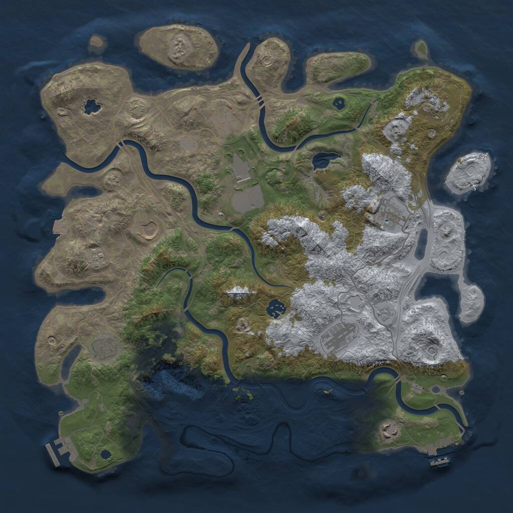 Rust Map: Procedural Map, Size: 4250, Seed: 898591420, 16 Monuments