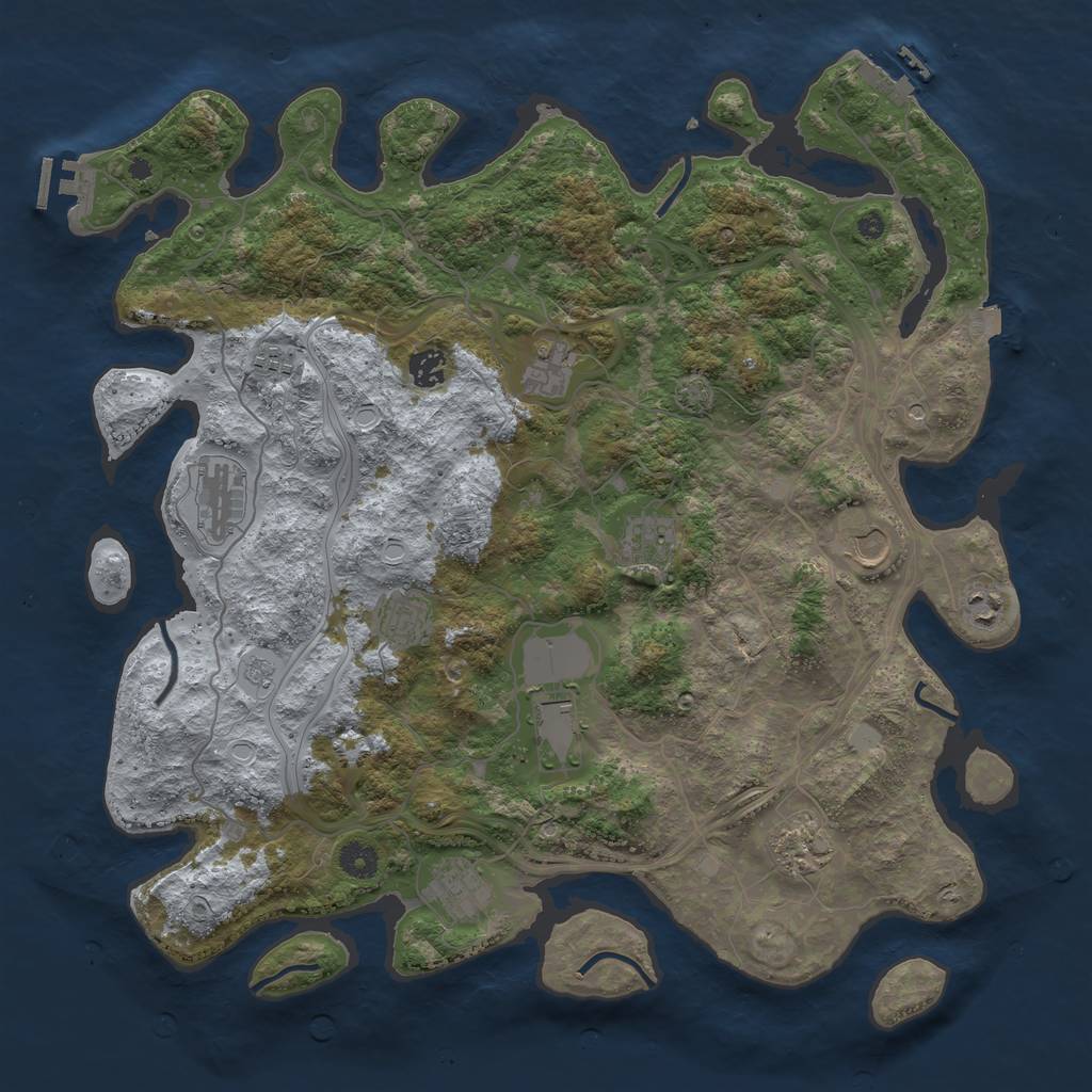 Rust Map: Procedural Map, Size: 4250, Seed: 1582338758, 19 Monuments