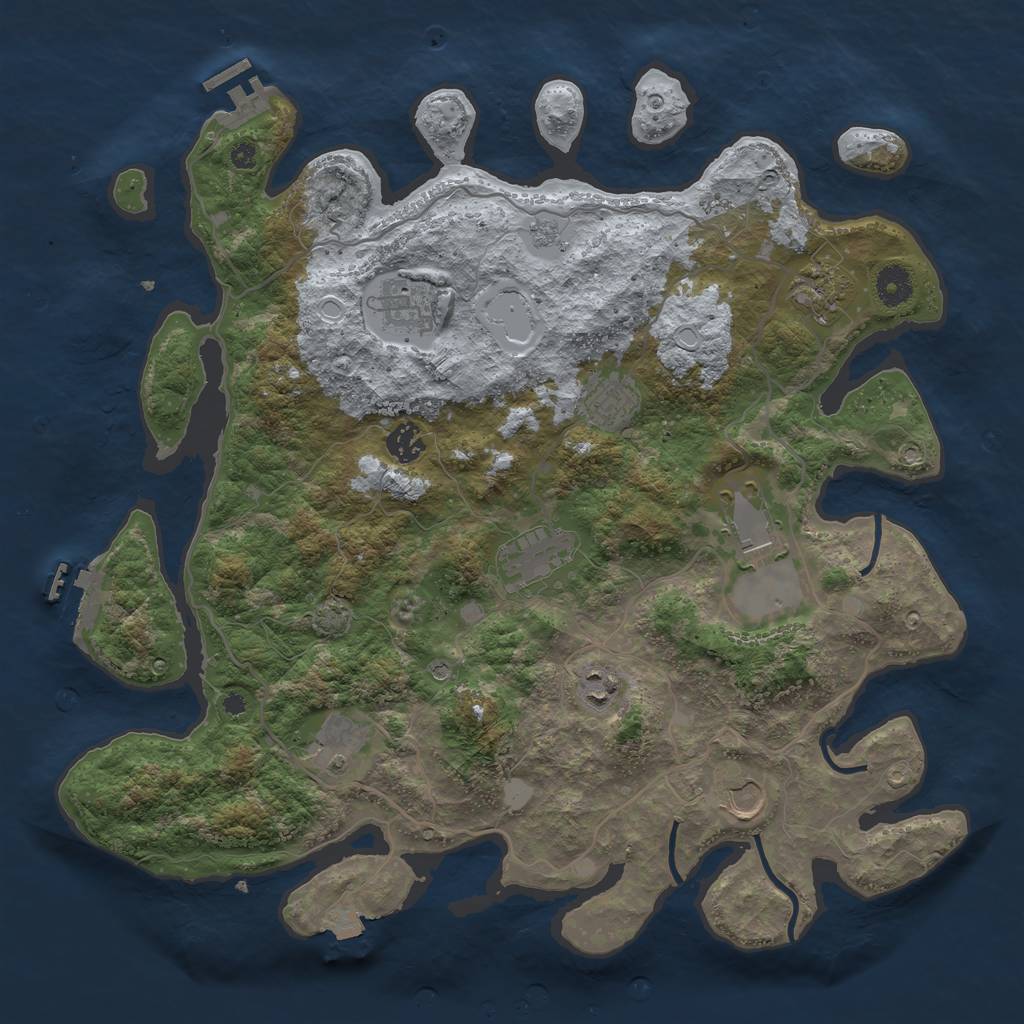 Rust Map: Procedural Map, Size: 4000, Seed: 362558019, 17 Monuments