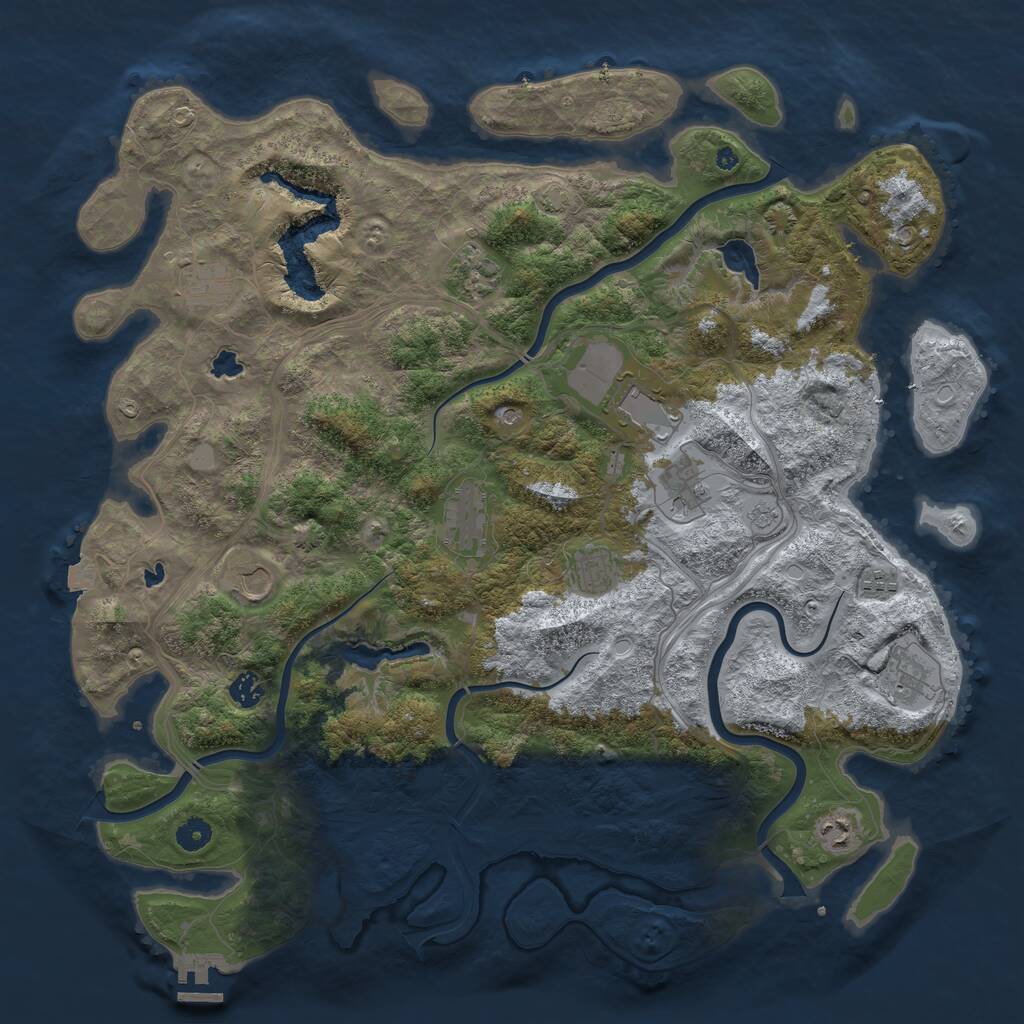 Rust Map: Procedural Map, Size: 4530, Seed: 1011574477, 16 Monuments