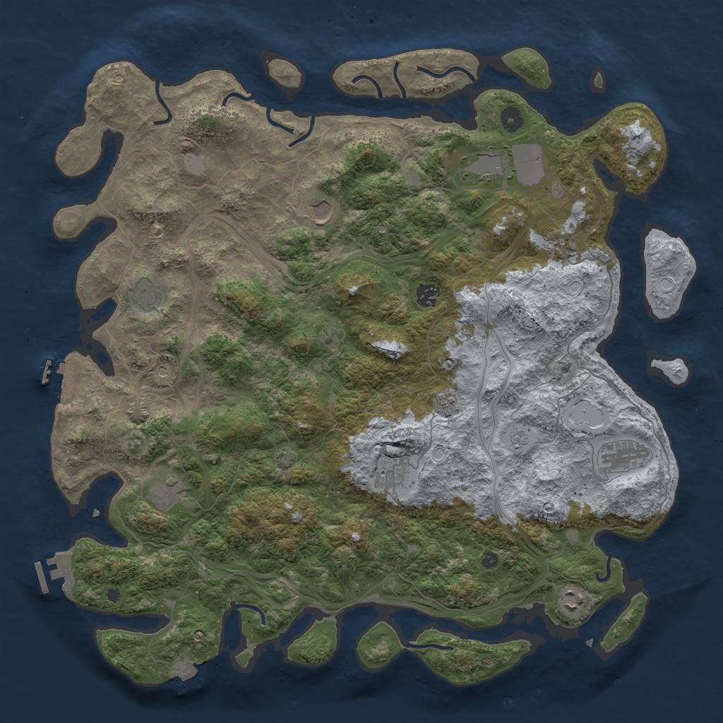 Rust Map: Procedural Map, Size: 4530, Seed: 1011574477, 18 Monuments