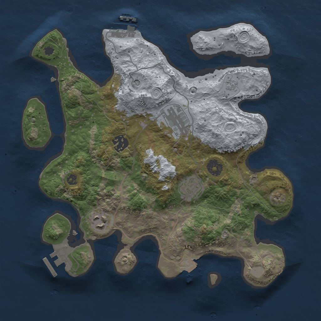 Rust Map: Procedural Map, Size: 3000, Seed: 88851050, 11 Monuments