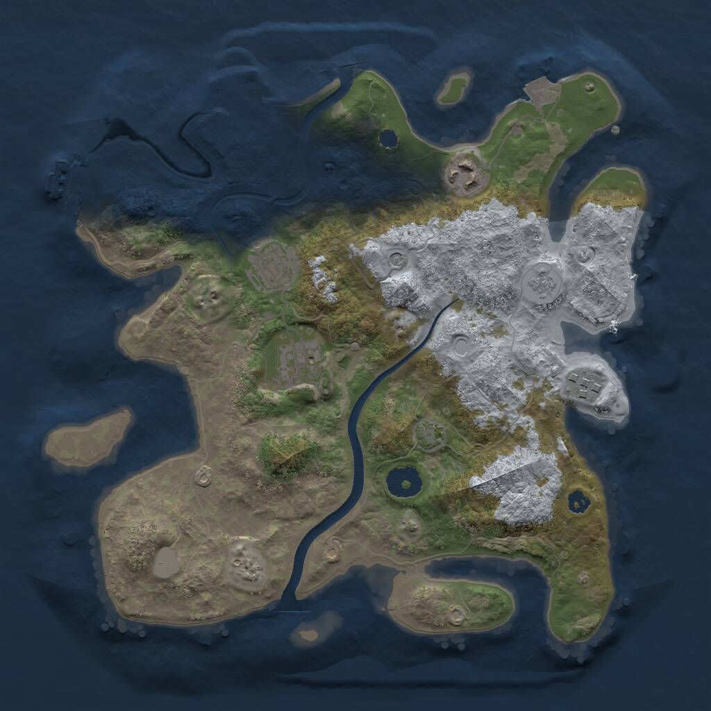 Rust Map: Procedural Map, Size: 3196, Seed: 1337, 10 Monuments