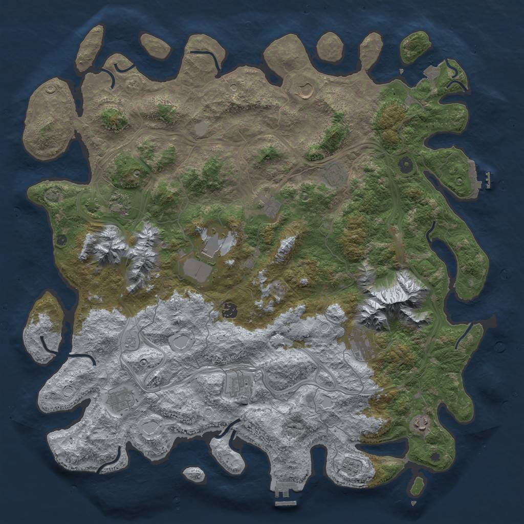 Rust Map: Procedural Map, Size: 5000, Seed: 310852386, 19 Monuments