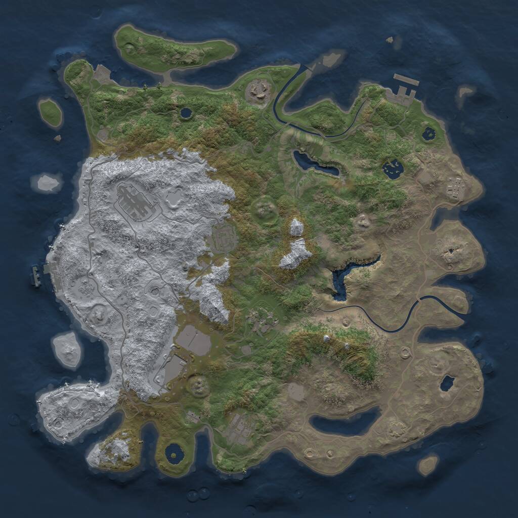 Rust Map: Procedural Map, Size: 4000, Seed: 852890520, 14 Monuments
