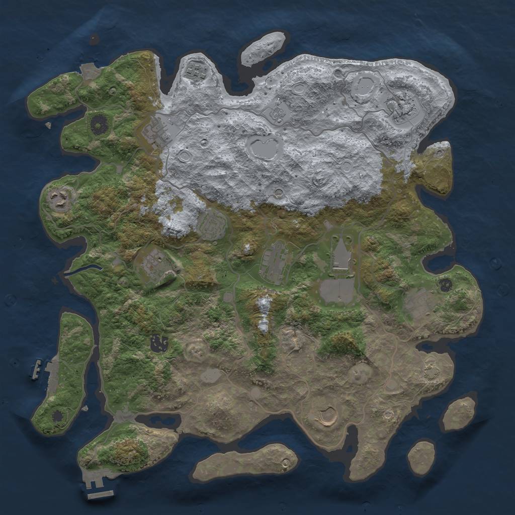 Rust Map: Procedural Map, Size: 4000, Seed: 632461, 19 Monuments