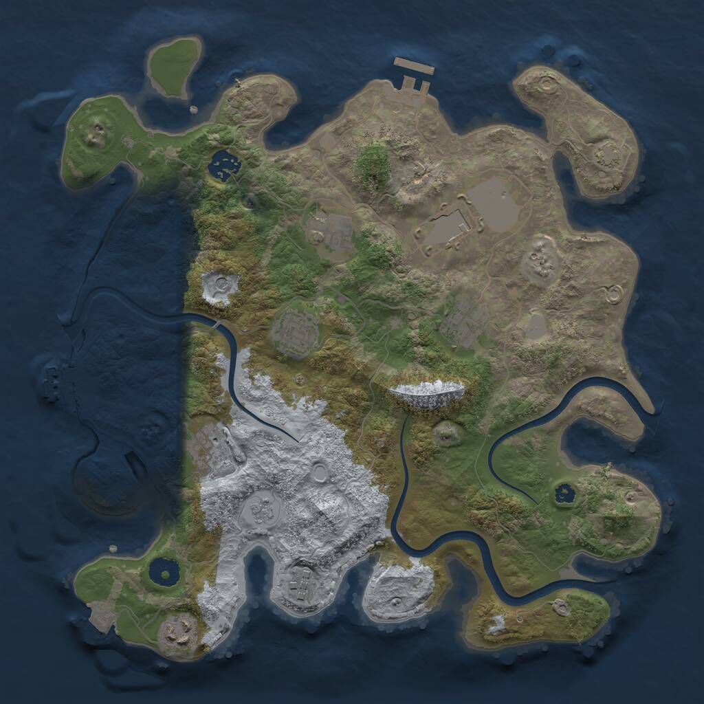 Rust Map: Procedural Map, Size: 3500, Seed: 849670019, 14 Monuments