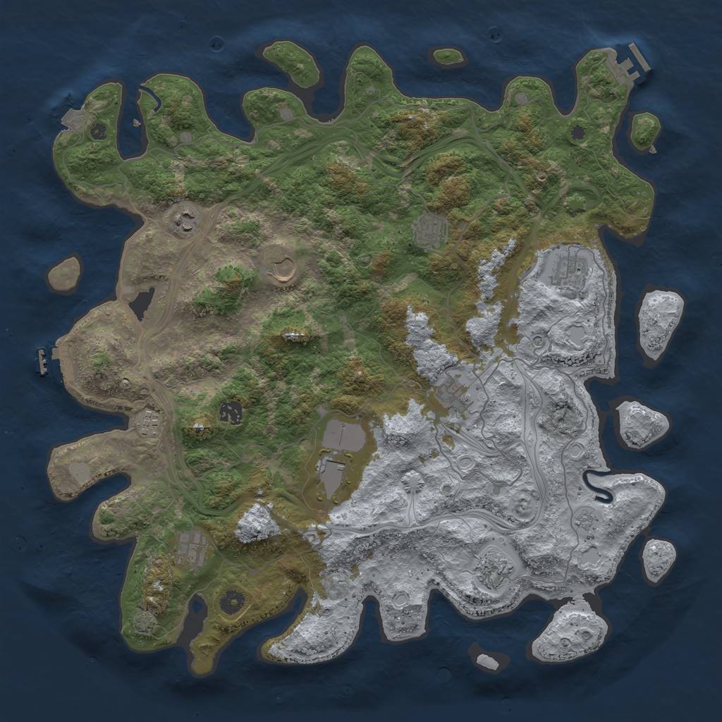 Rust Map: Procedural Map, Size: 4500, Seed: 1767522081, 18 Monuments