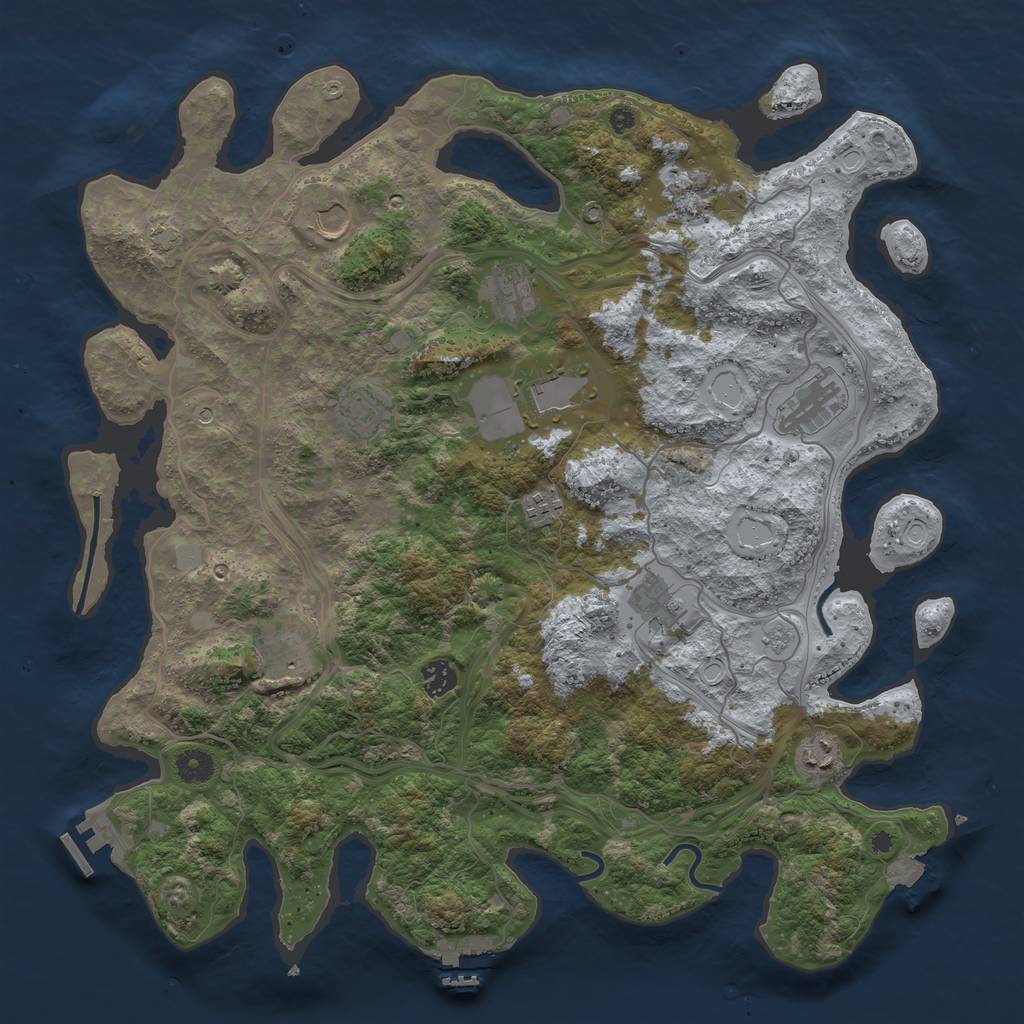 Rust Map: Procedural Map, Size: 4250, Seed: 384748397, 19 Monuments