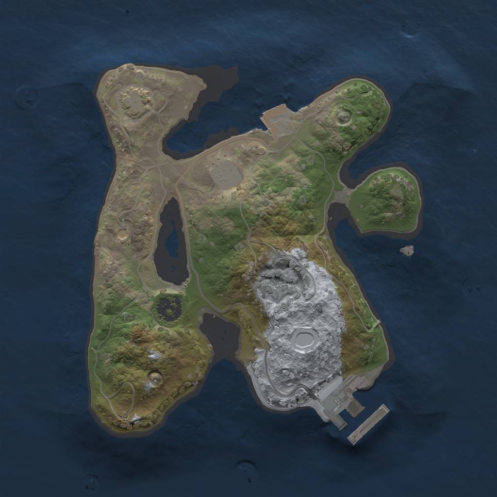 Rust Map: Procedural Map, Size: 2000, Seed: 1784, 5 Monuments